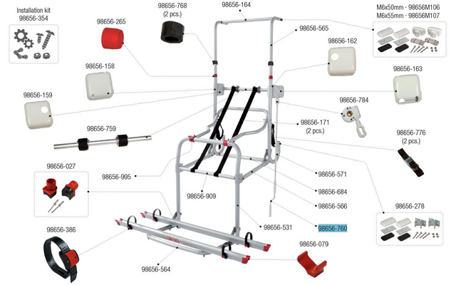 Fiamma Handkurbel passend für Carry Bike Lift 77 - Fiamma Ersatzteilnummer 98656-760