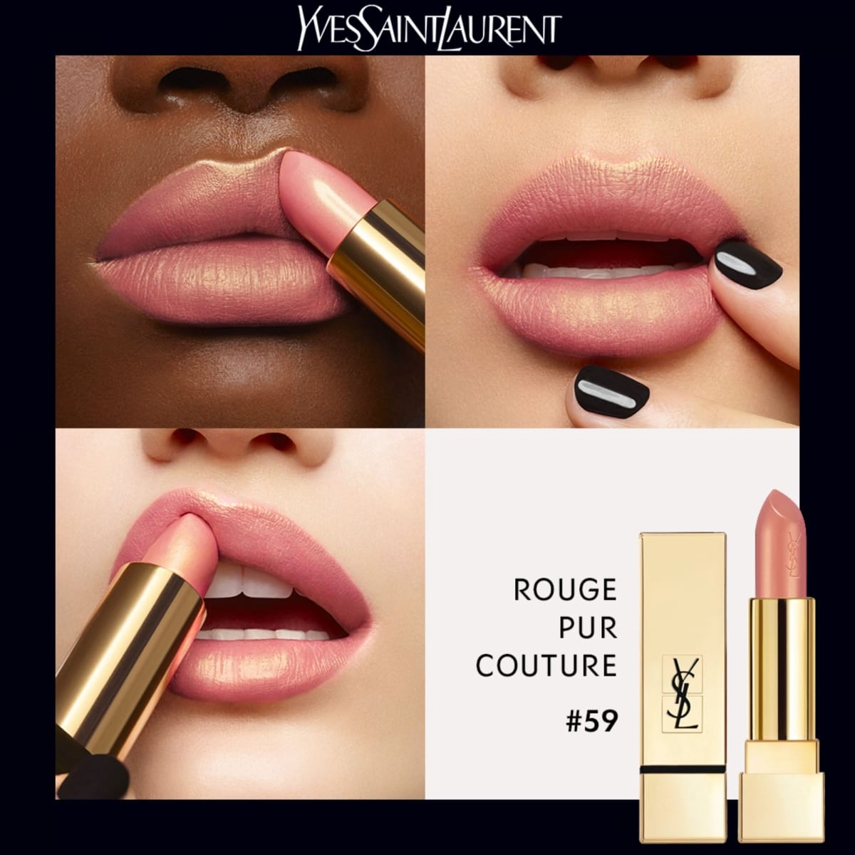 YVES SAINT LAURENT Rouge Pur Couture Rouge à Lèvres Satiné Longue Tenue et Confort