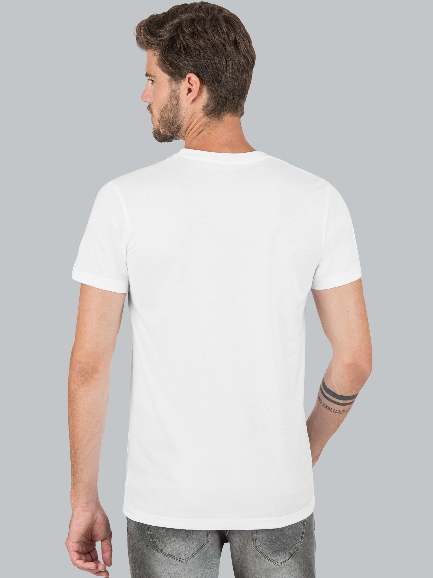 Slim Fit T-Shirt aus DELUXE Baumwolle Weiss