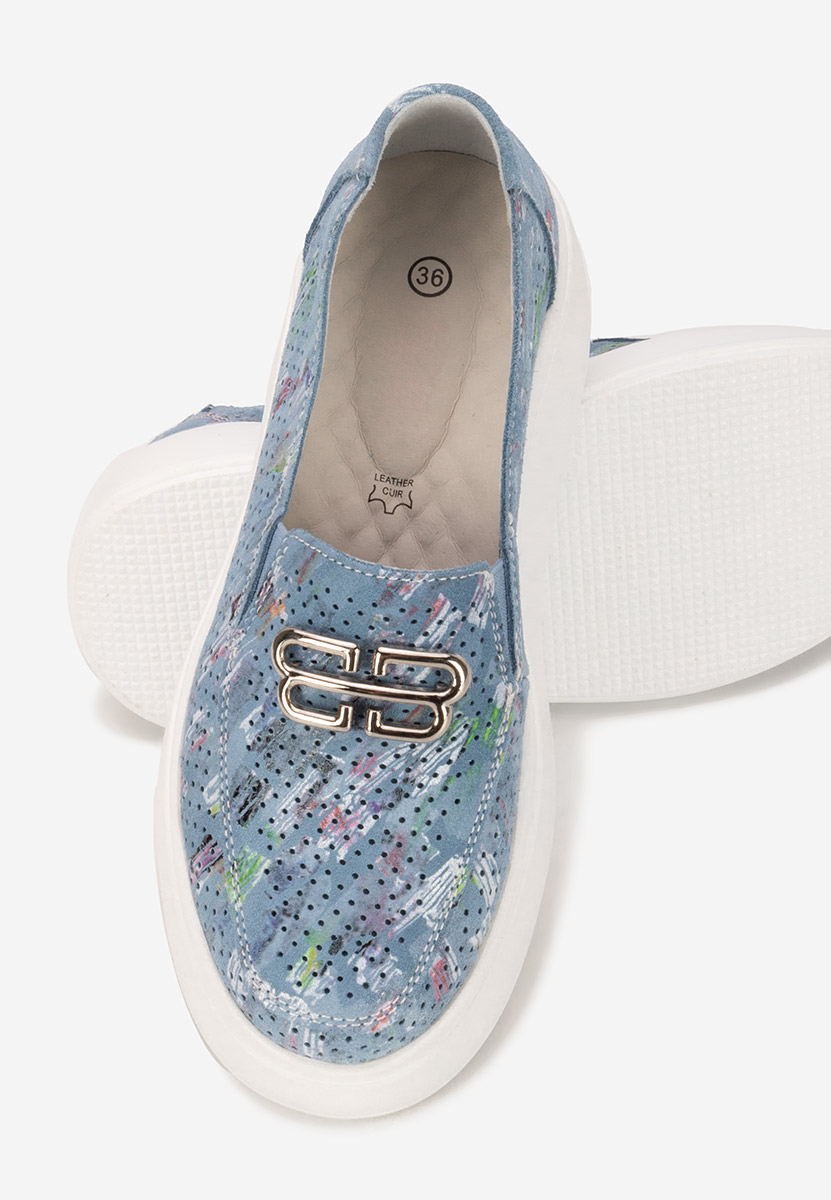 Mocassins femme en cuir bleus Brinleya