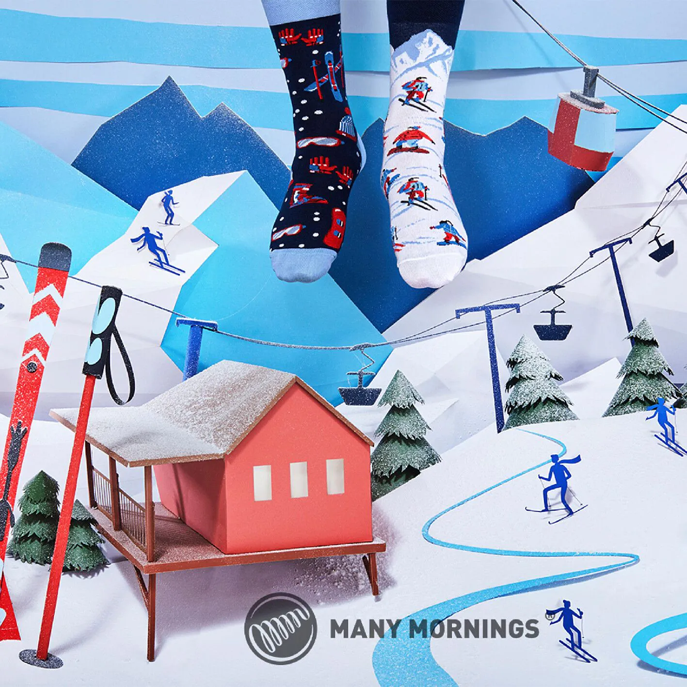 Weihnachtssocken Alpine Ski Größe 39-42