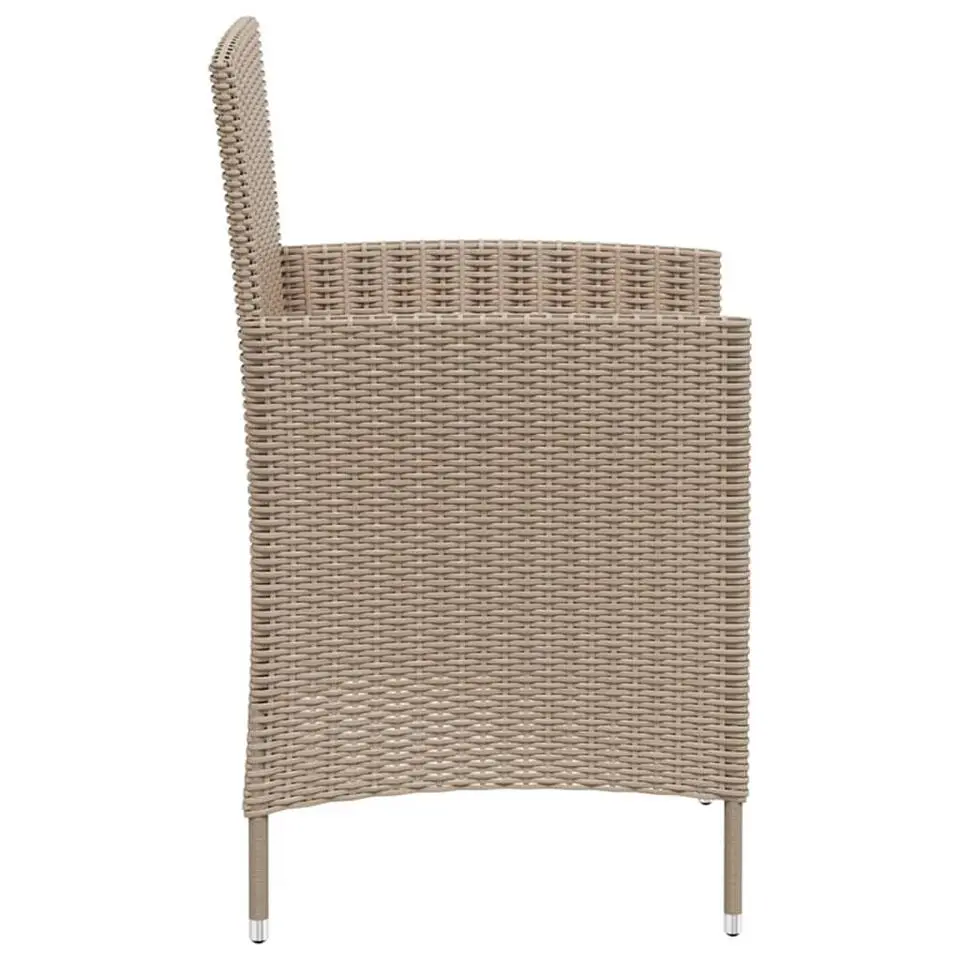 vidaXL - Tuinstoelen - Beige - Poly rattan - 2 stuks - Met kussens