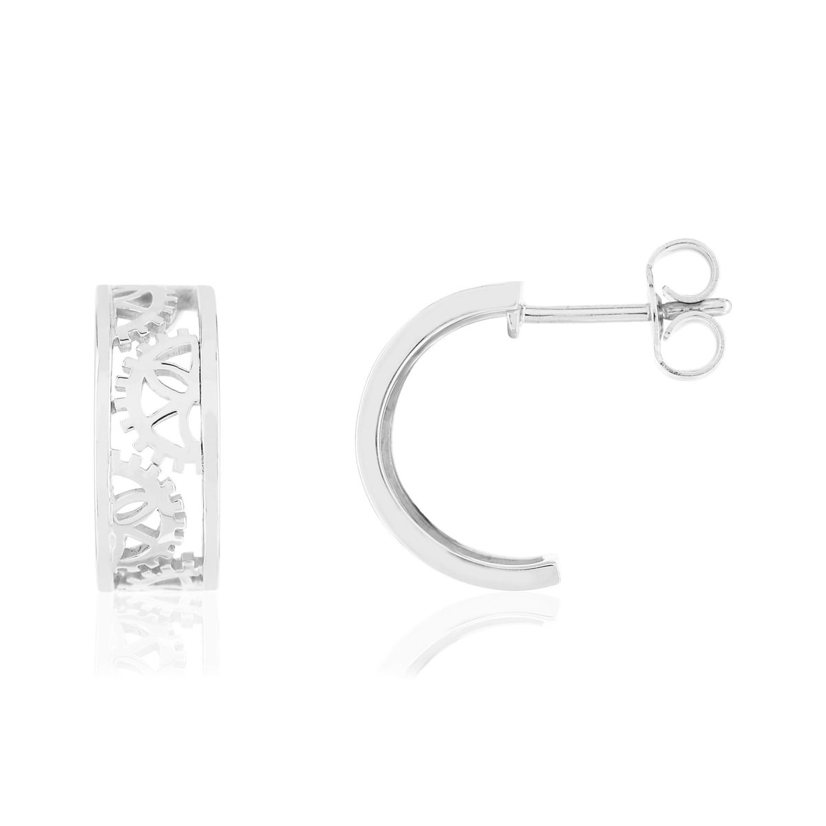 Boucles d'oreilles Vesontio or blanc 750.