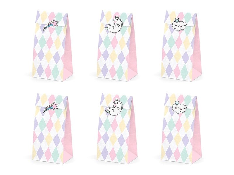 Unicorn Uitdeelzakjes Papier 18cm 6st