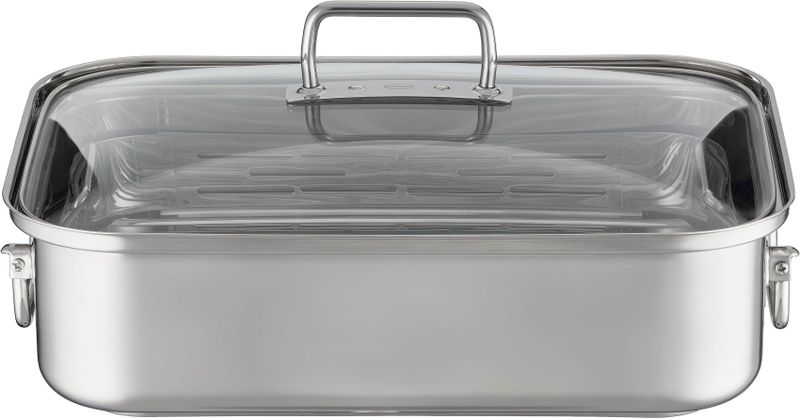 Braadpan met Deksel en Rooster, Rechthoekig, 38 x 28 cm - Rösle | Expertiso