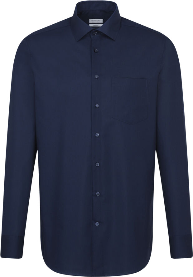 Seidensticker Business Shirt Regular Long sleeve Kent-Collar Uni Blue
