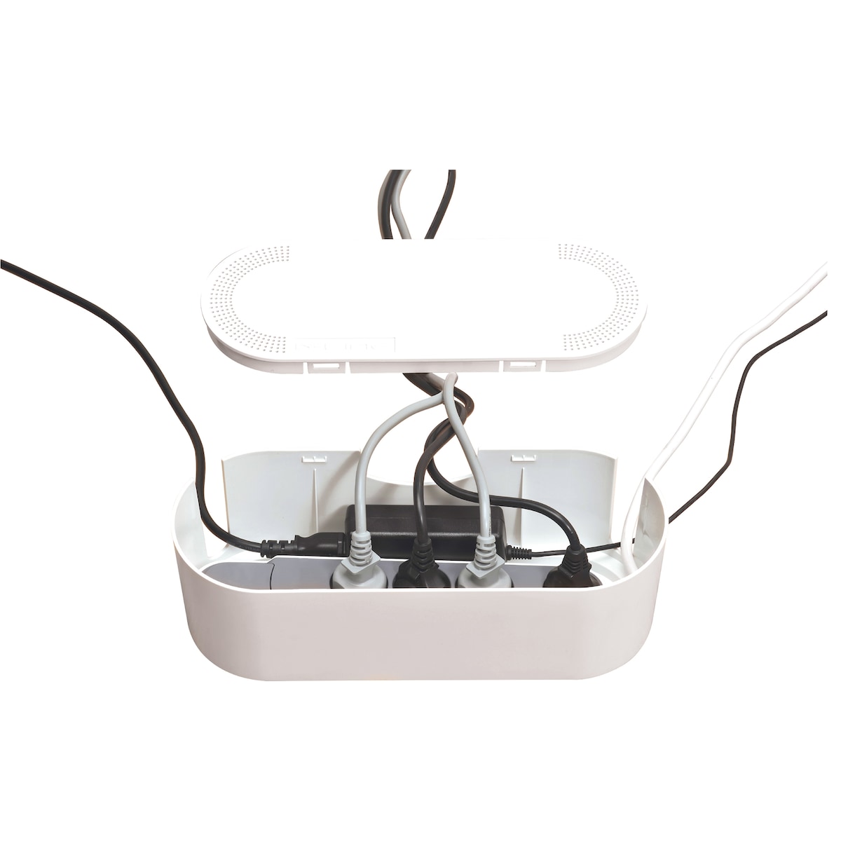 D-Line Cable Tidy Unit kabelskjuler, liten str. (hvit)