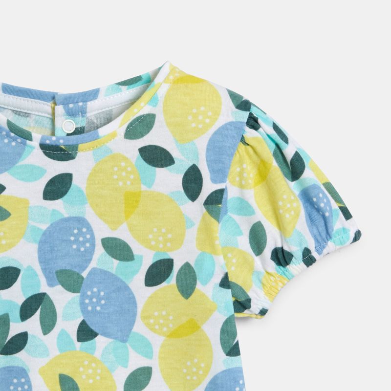 T-shirt citrons bleu bébé fille Gris ou noir