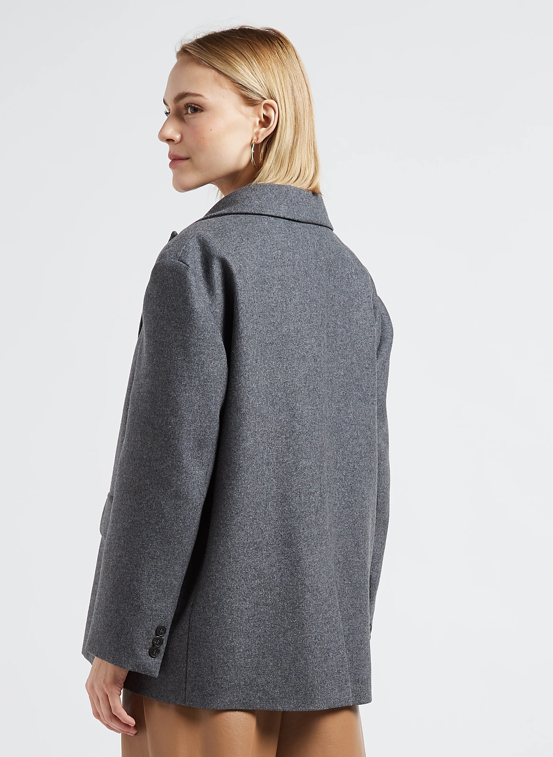 ADDURRE - Blazer en laine mélangée | Argent
