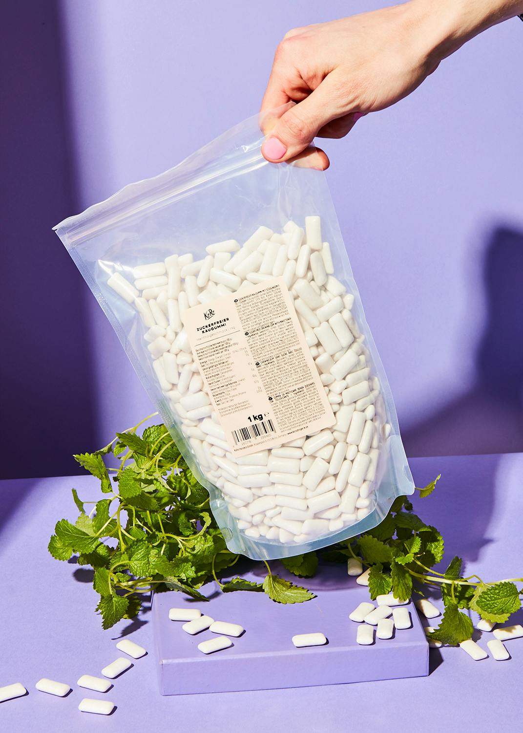 Zuckerfreier Kaugummi mit Menthol 1 kg