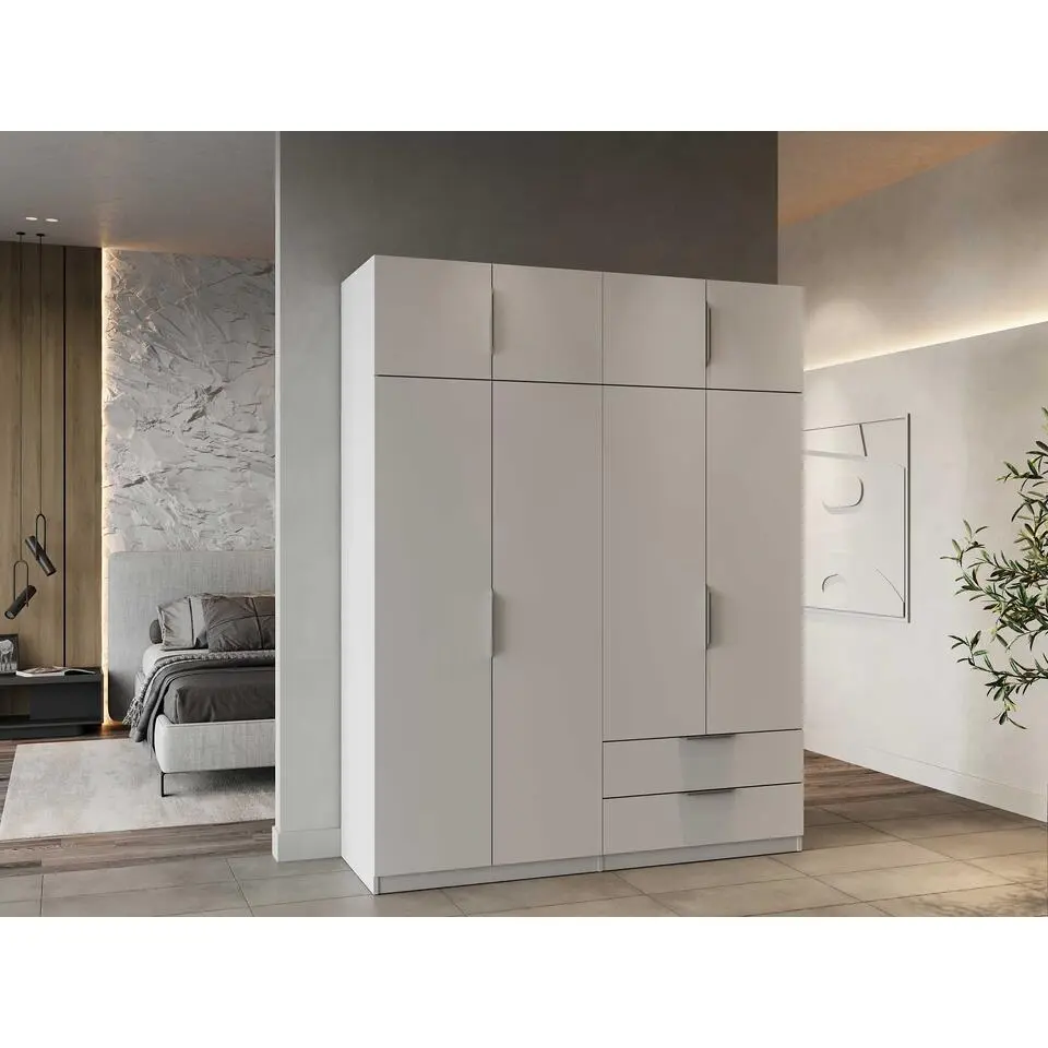 Kledingkast Spectre 157cm 8 deuren & 2 lades - mat wit