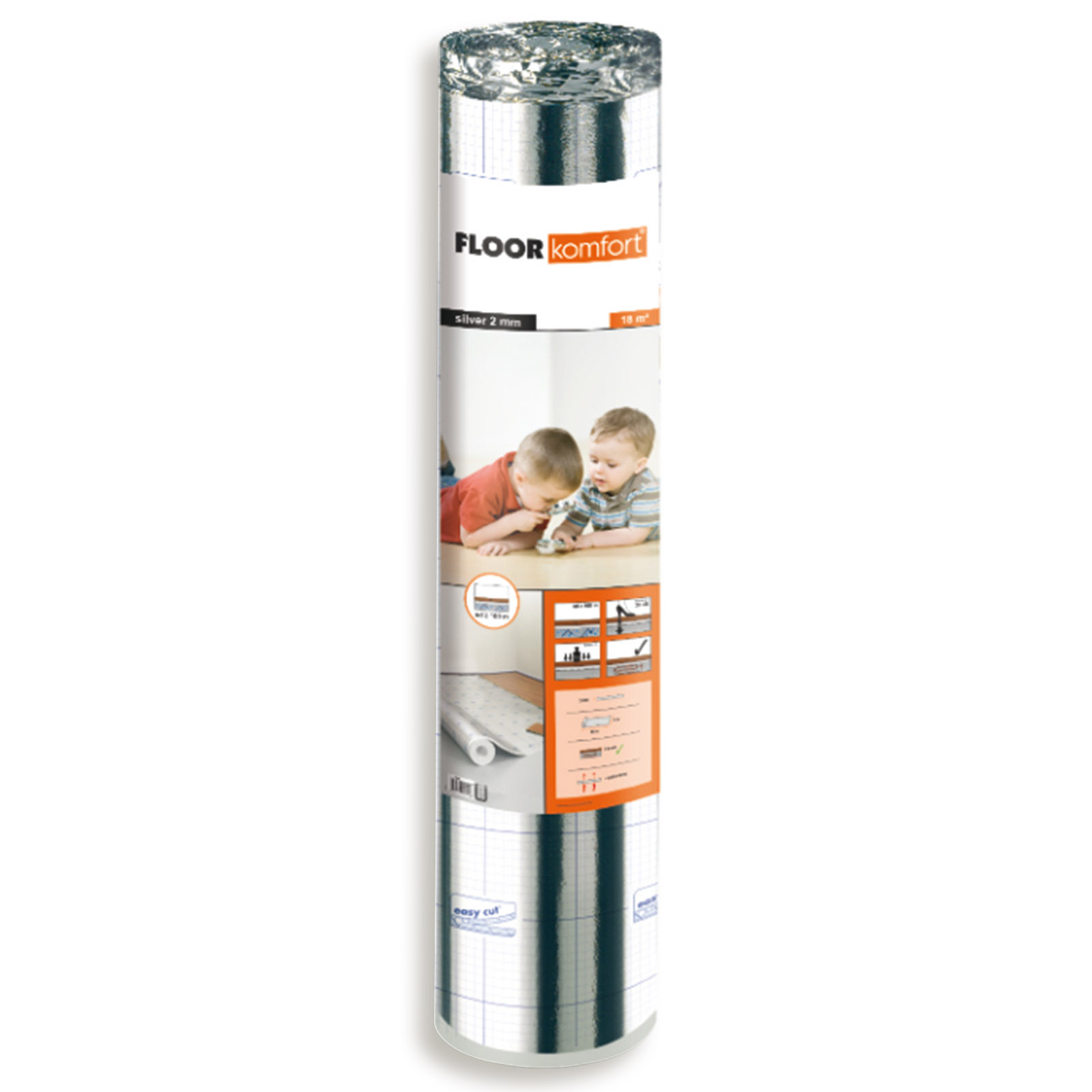 Trittschalldämmung FLOORkomfort® - silber - für 18 m²