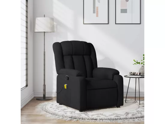 Fauteuil massant inclinable Noir Tissu