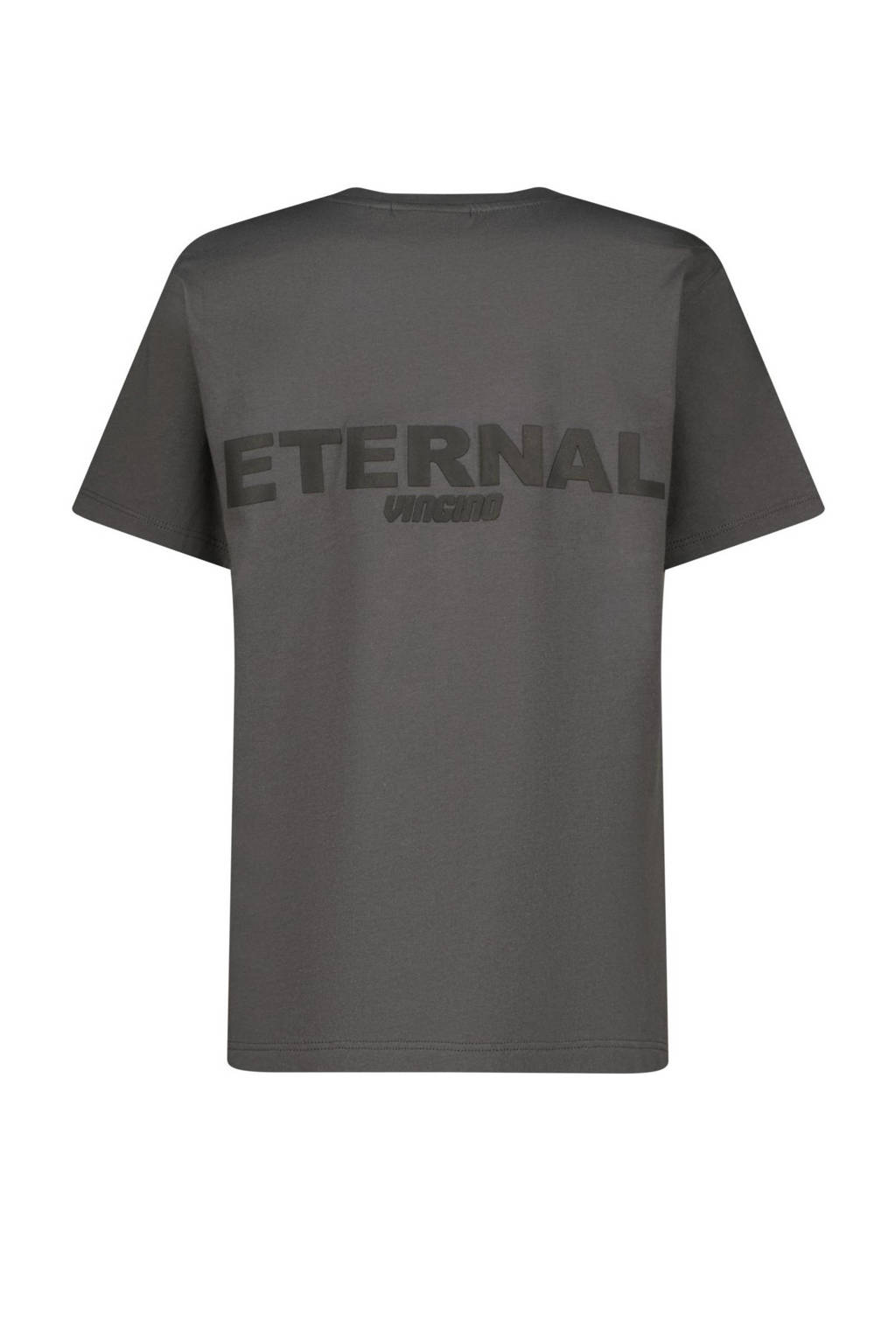 Vingino T-shirt Hodd met printopdruk grijs