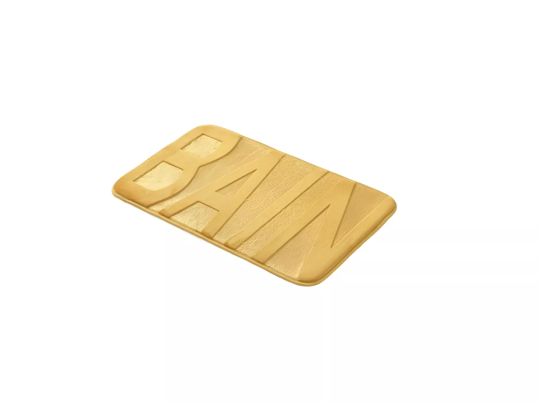 Tapis de Bain 45 x 75 cm Bain Ocre - Microfibre Relief