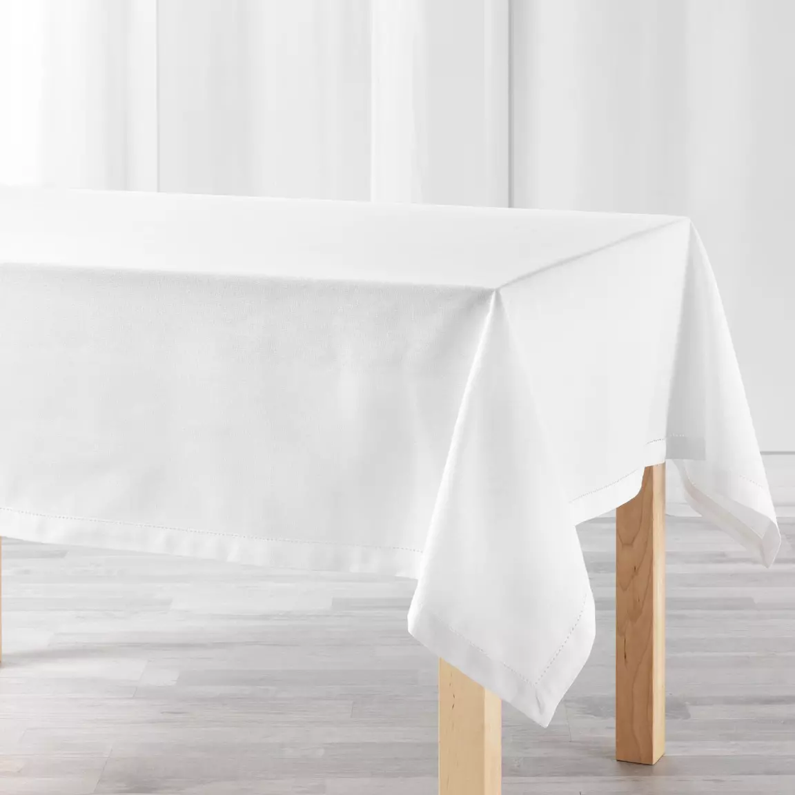 Nappe rectangulaire coton (140 x 240 cm) Charline Blanche