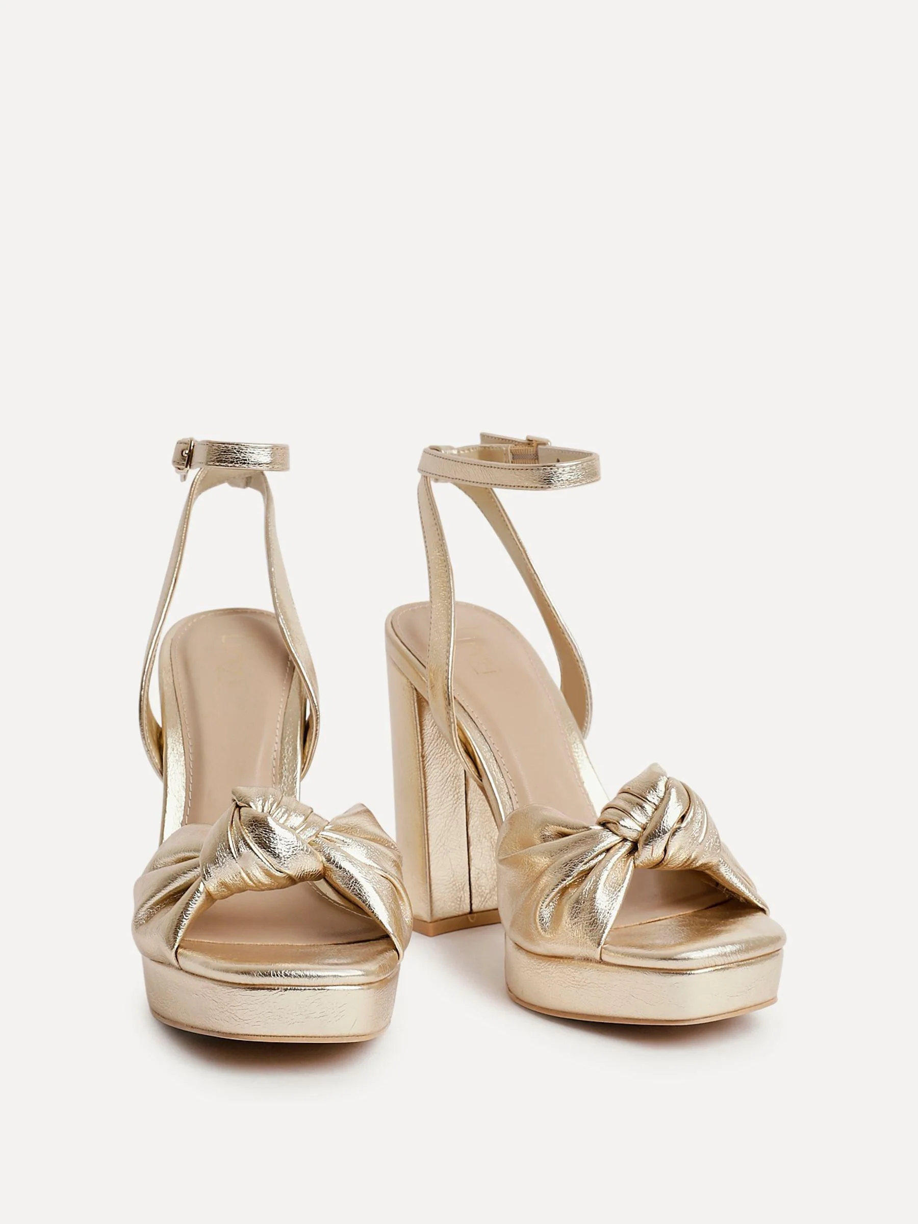 Goud - Linzi Ruba Platform Heels With Knotted Front Strap