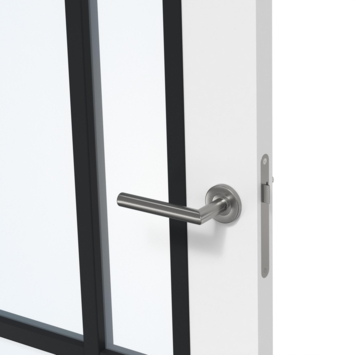 Arne & Bodil binnendeur ABD521 blank glas - wit afgelakt - glaslat diep zwart