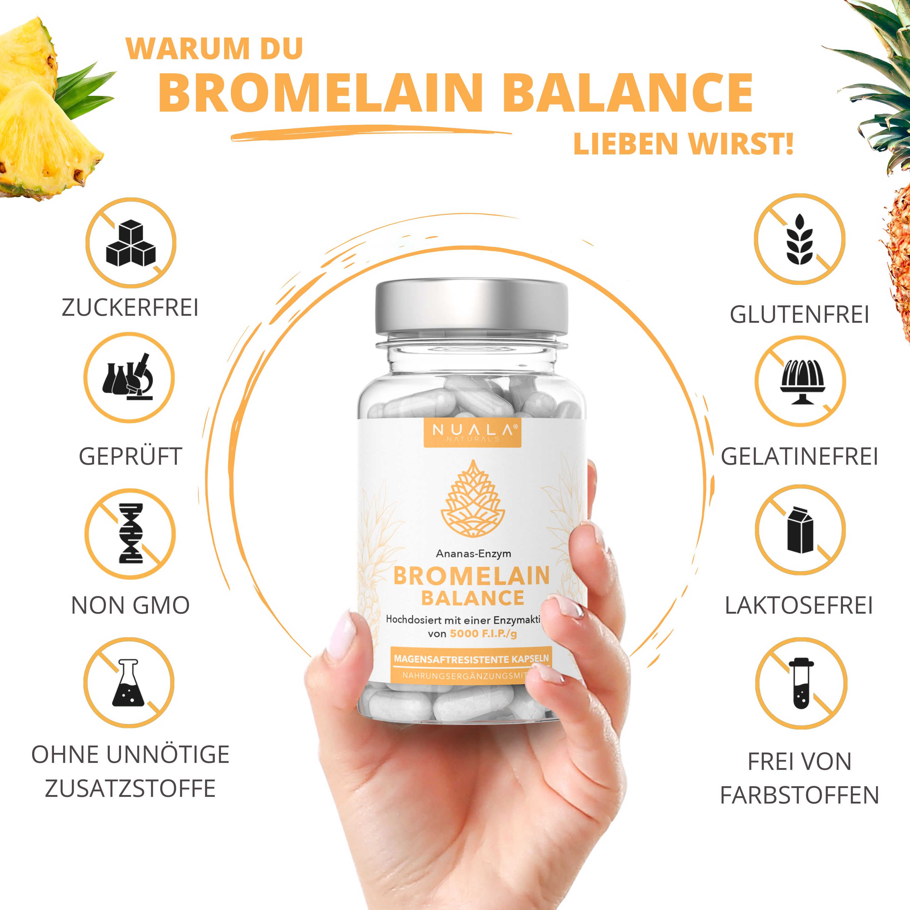 Nuala Naturals® - BROMELAIN BALANCE 5000 F.I.P.