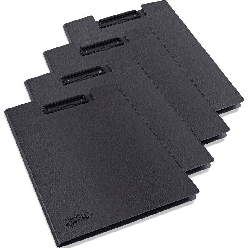 porte-bloc à rabat A4 noir - lot de 4