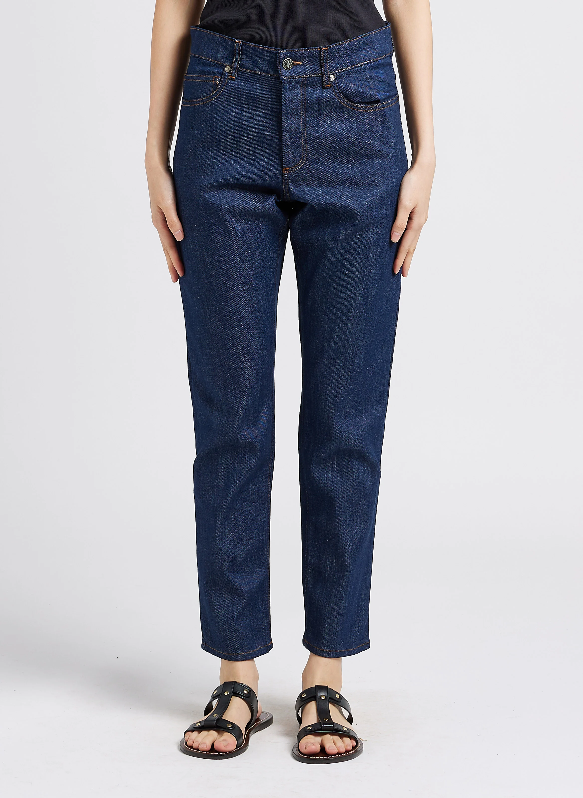 BARNEY - Jean girlfriend en coton | Bleu