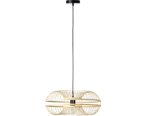 Hanglamp, 1-lichts, HxØ 120x48 cm, naturel/zwart