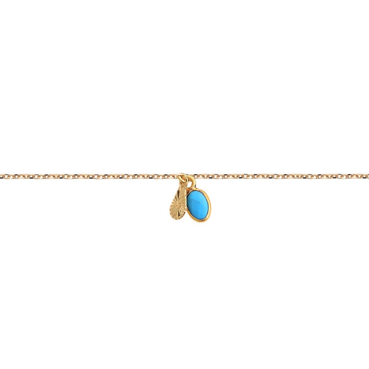 Bracelet pierre turquoise doré à l'or fin 24k GAÏA