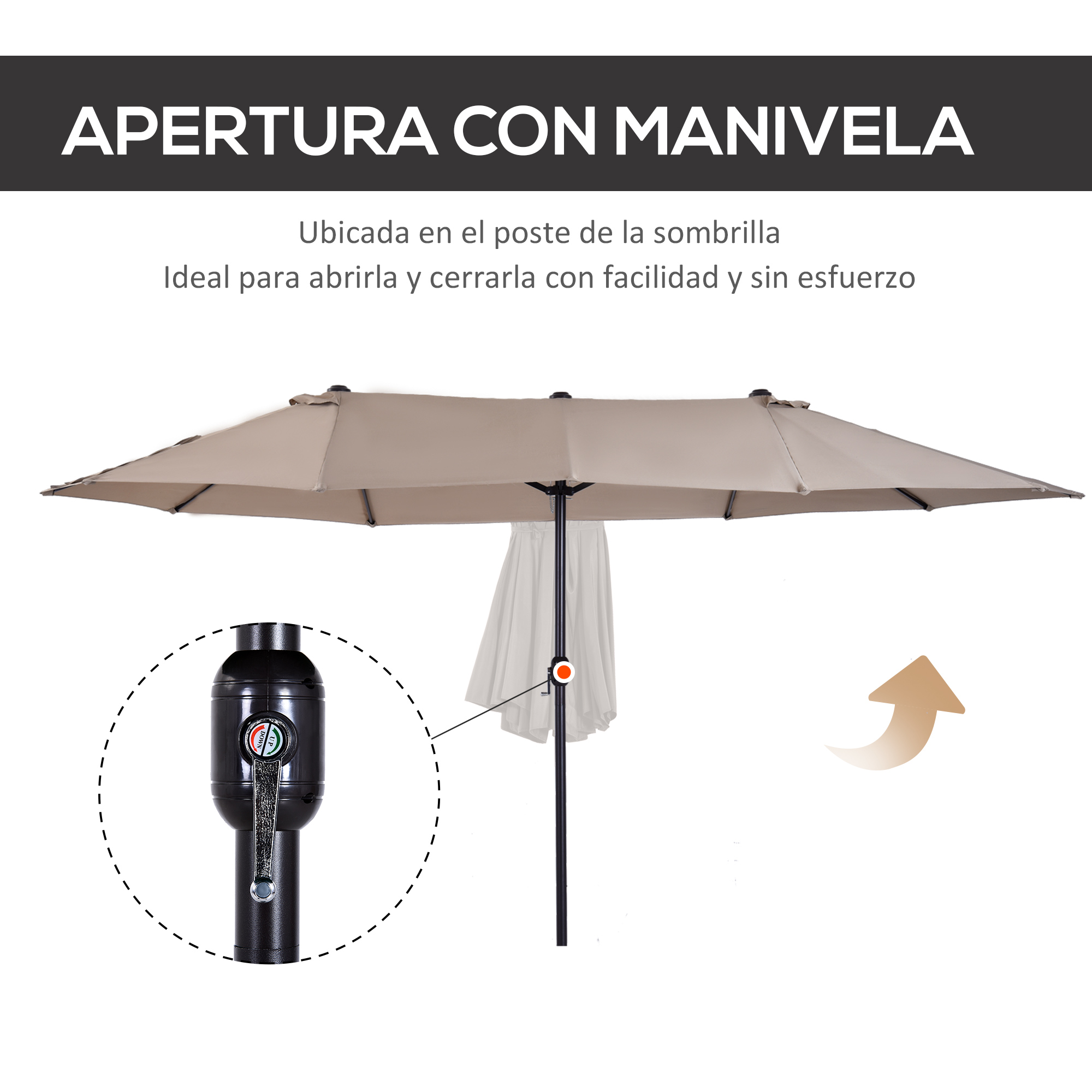 Guarda-chuva duplo grande Outsunny
