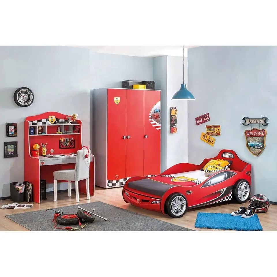 Race Cup - Autobureau - Jongenskamer - 68x103x151 cm - Rood