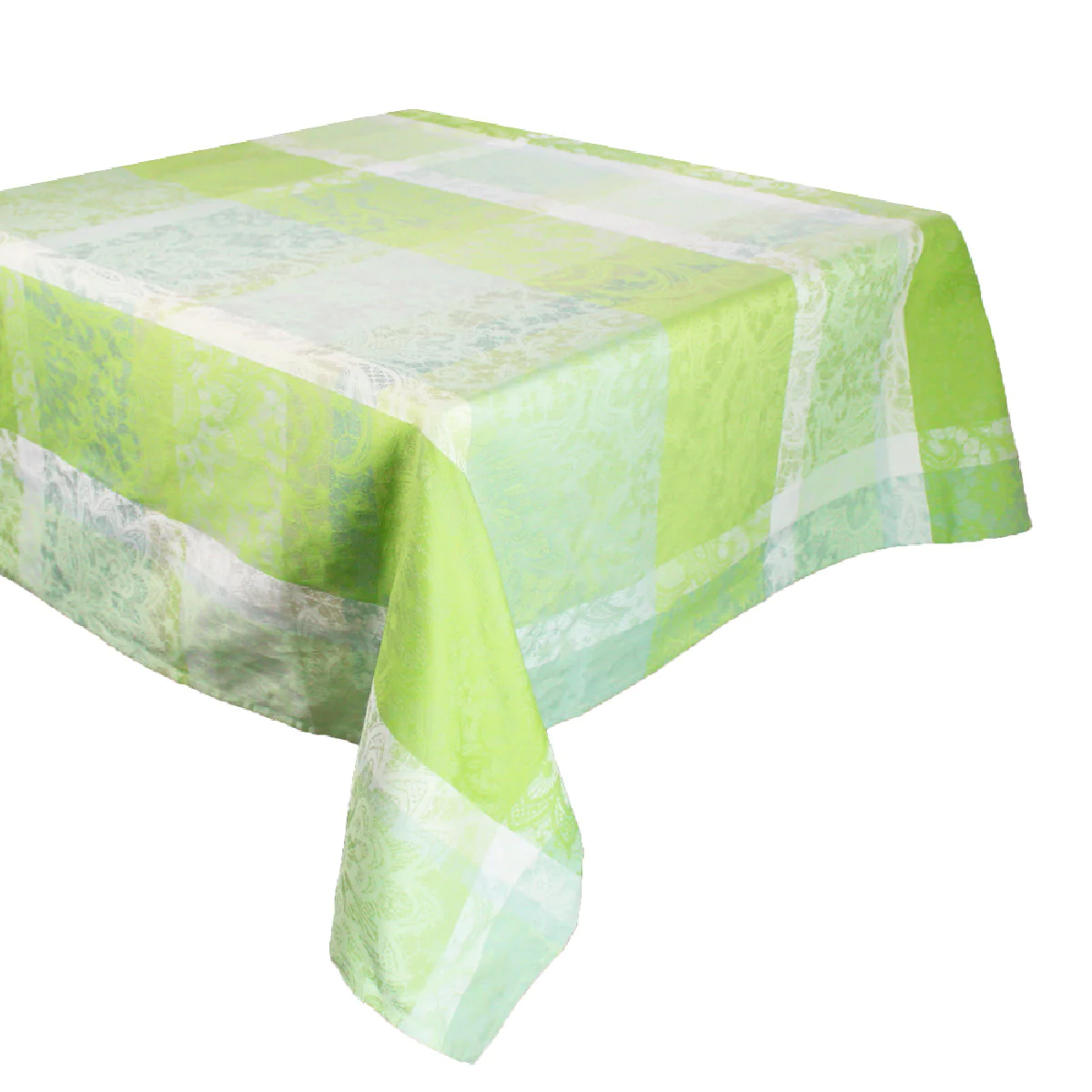 Nappe pur coton vert 115x115 Garnier Thiebaut