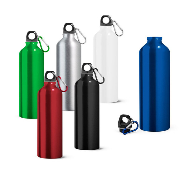 hi!dea 94688 - Bouteille de sport 800mL en aluminium avec mousqueton