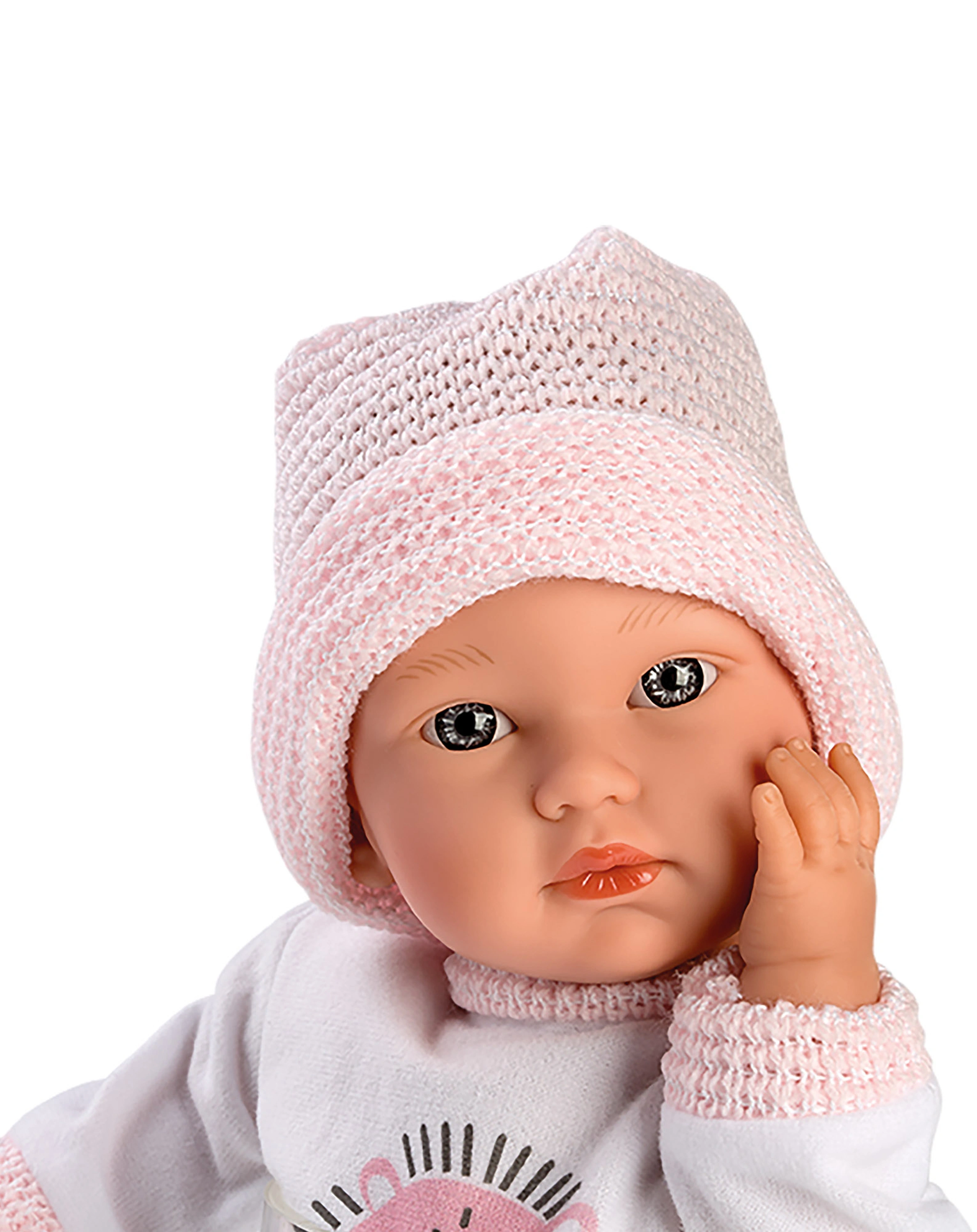 Babypuppe CUQUITA (30cm) in weiß/rosa