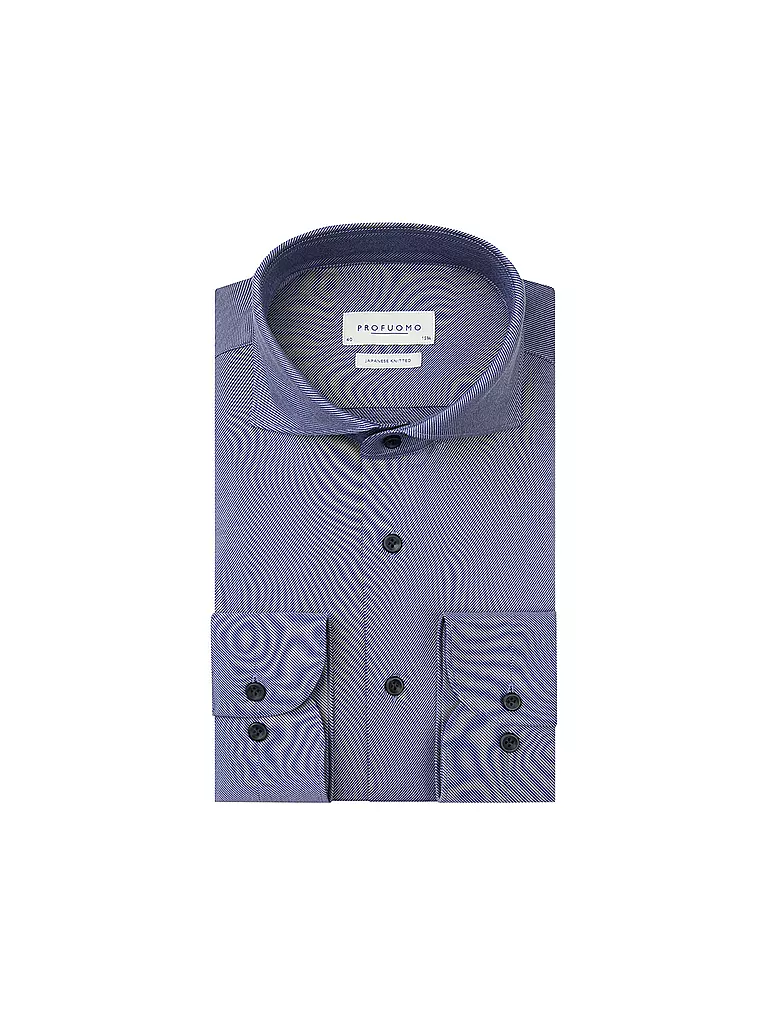 PROFUOMO Jerseyhemd Slim Fit JAPANESE KNIT dunkelblau