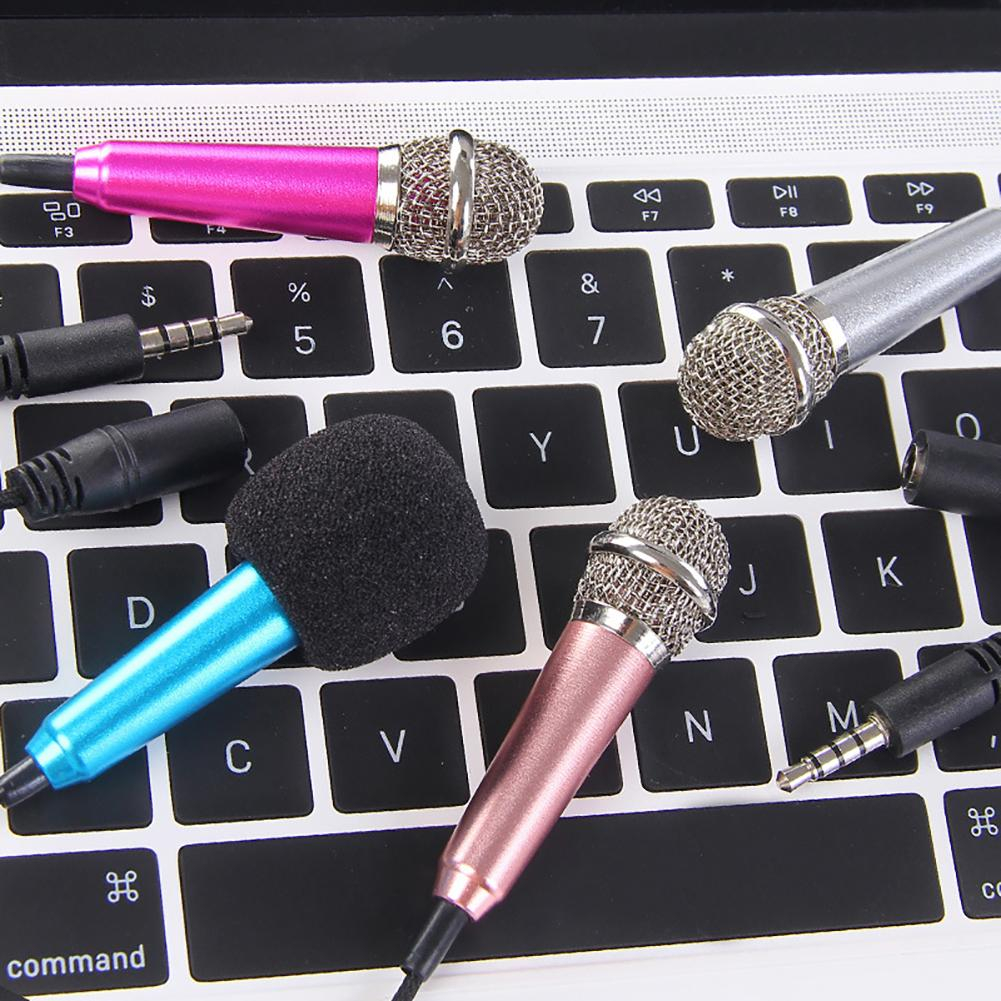 Mini Mikrofon mit 3.5mm Klinke Anschluss für Handy / Tablet / PC - Blau