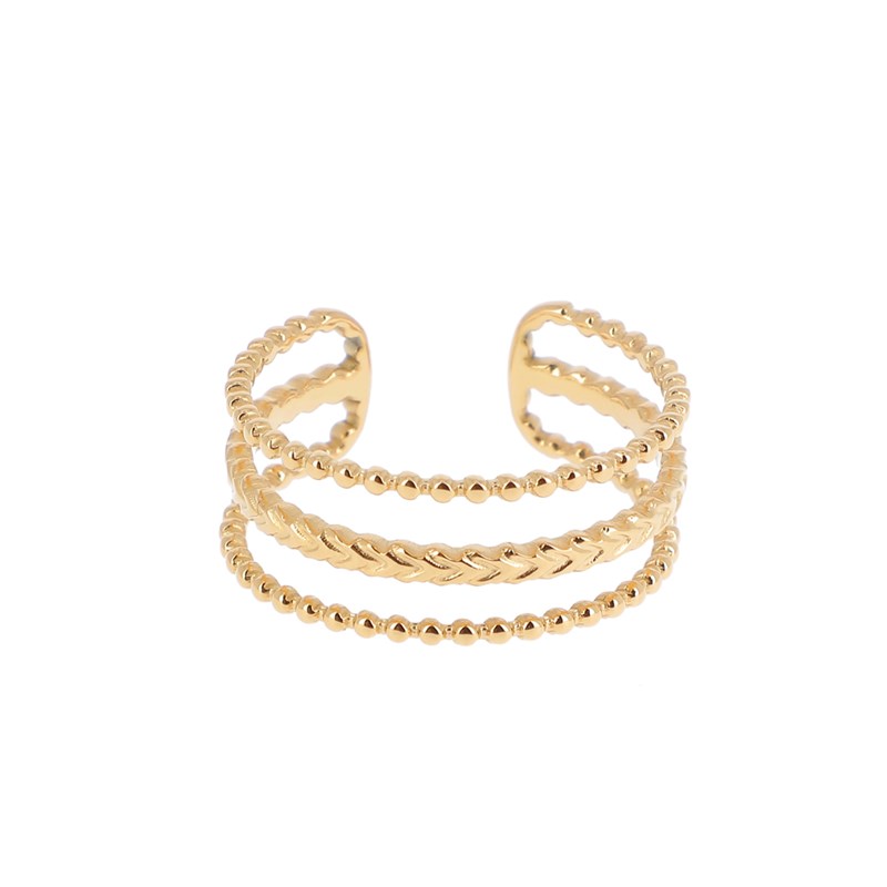 Bague ajustable en acier dorée