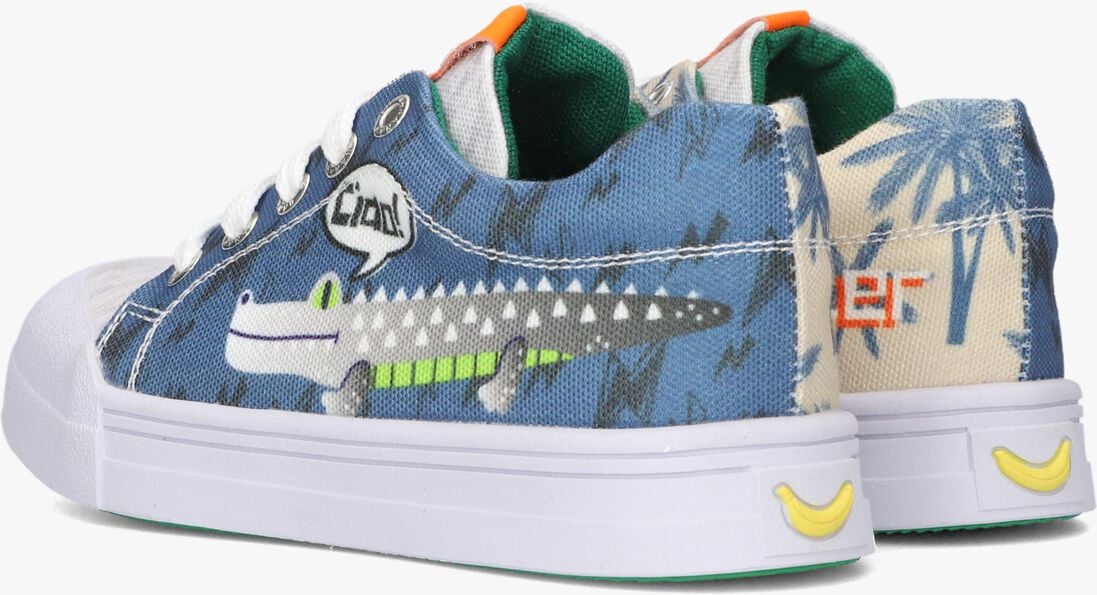 GO BANANAS blauwe go bananas lage sneakers croco