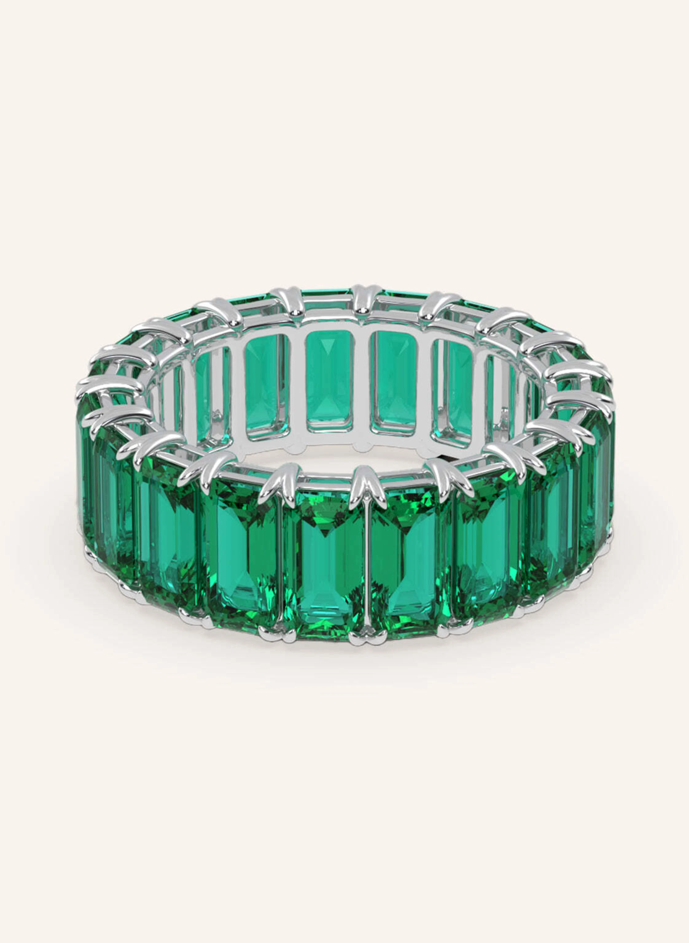 VEYNOU Ring EDEN ETERNITY BIG aus 14 Karat Weißgold und 6,0ct. lab-grown Smaragden