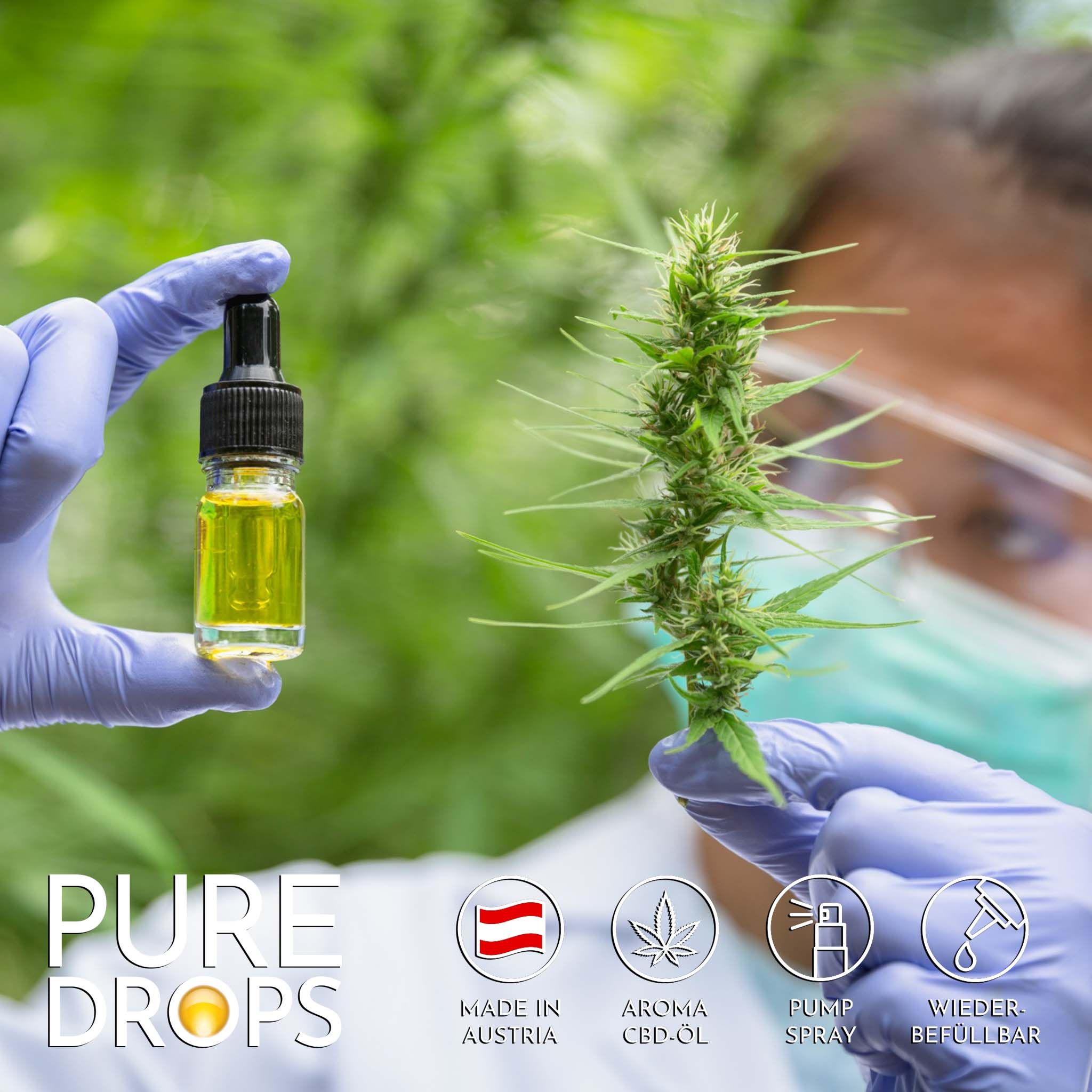 PURE DROPS CBD ÖL 5% 1+1 Gratis für Hunde und Tiere aus Österreich