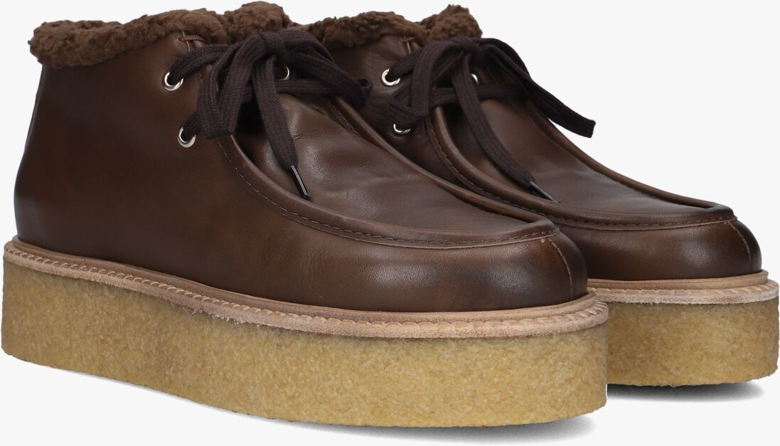 bruine posa veterschoenen chukka shearling