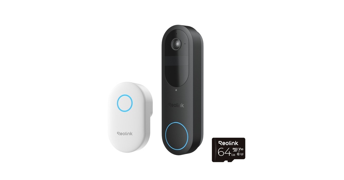ReolinkD340B deurbel met Chime + 64GB SD-kaart  (Zwart)