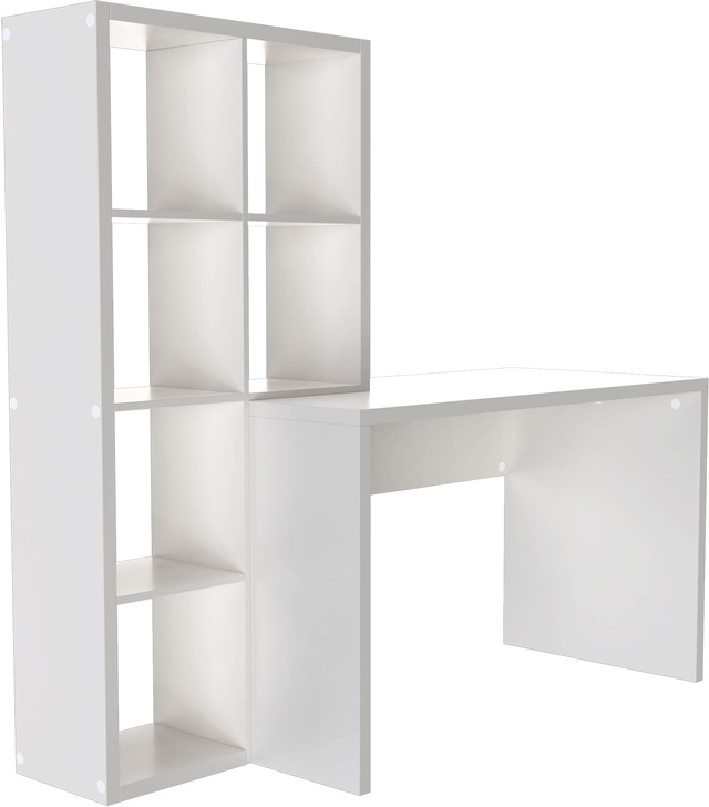 INOSIGN Regal-Schreibtisch »Triest, Computertisch mit Raumtrenner, Breite 156 cm« , Regalelement flexibel montierbar, 6 Fächer, Tischbreite 120 cm