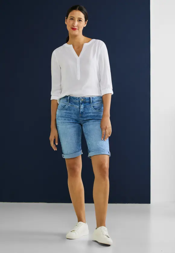 Jeans Bermudashorts - authentic light indigo wash
