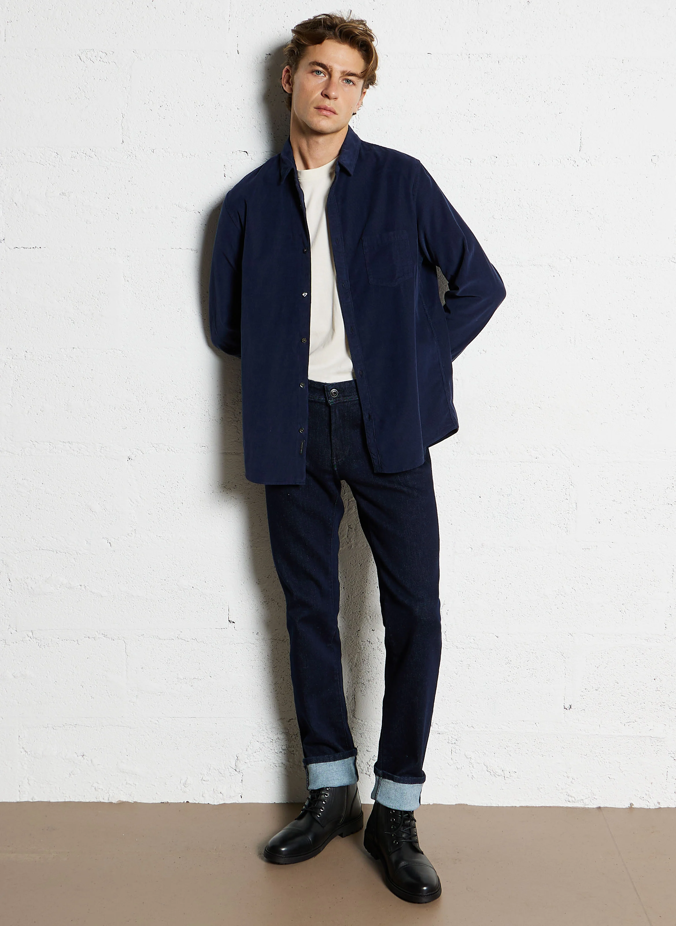 Jean slim en coton mélangé | Bleu