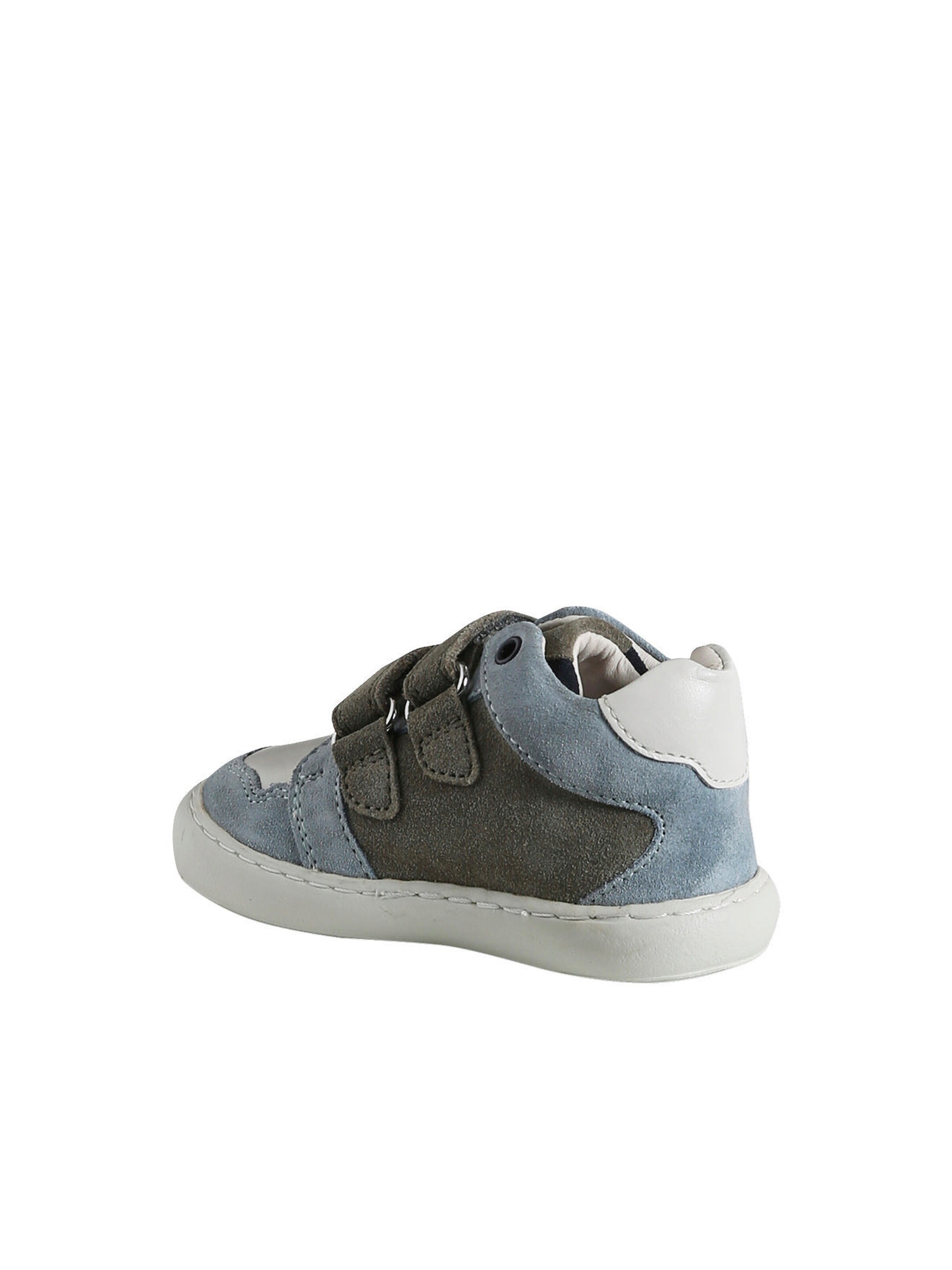 Vertbaudet Kinder Leder Sneakers mit Klettverschluss graublau