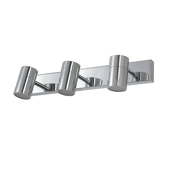 Spot de salle de bain 3 lumières G10 5W IP44 GoodHome argent
