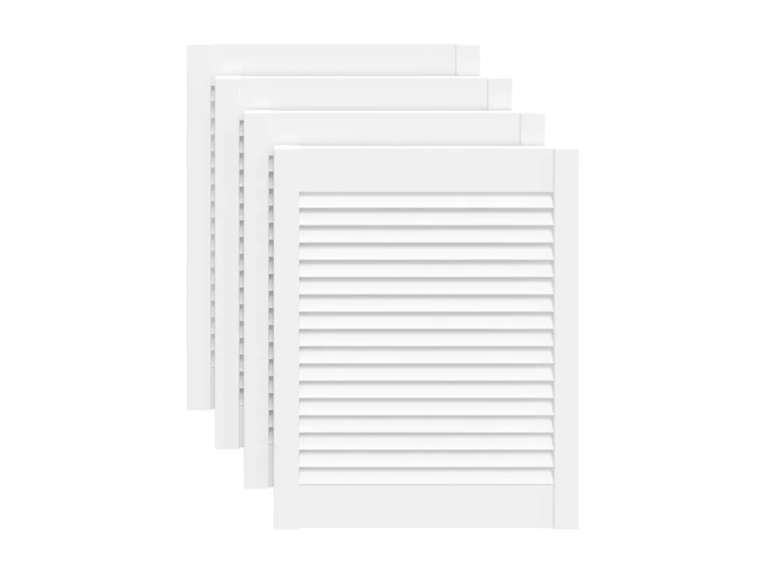 Portes d'armoire à persiennes 4pcs blanc 61,5x49,4cm pin massif