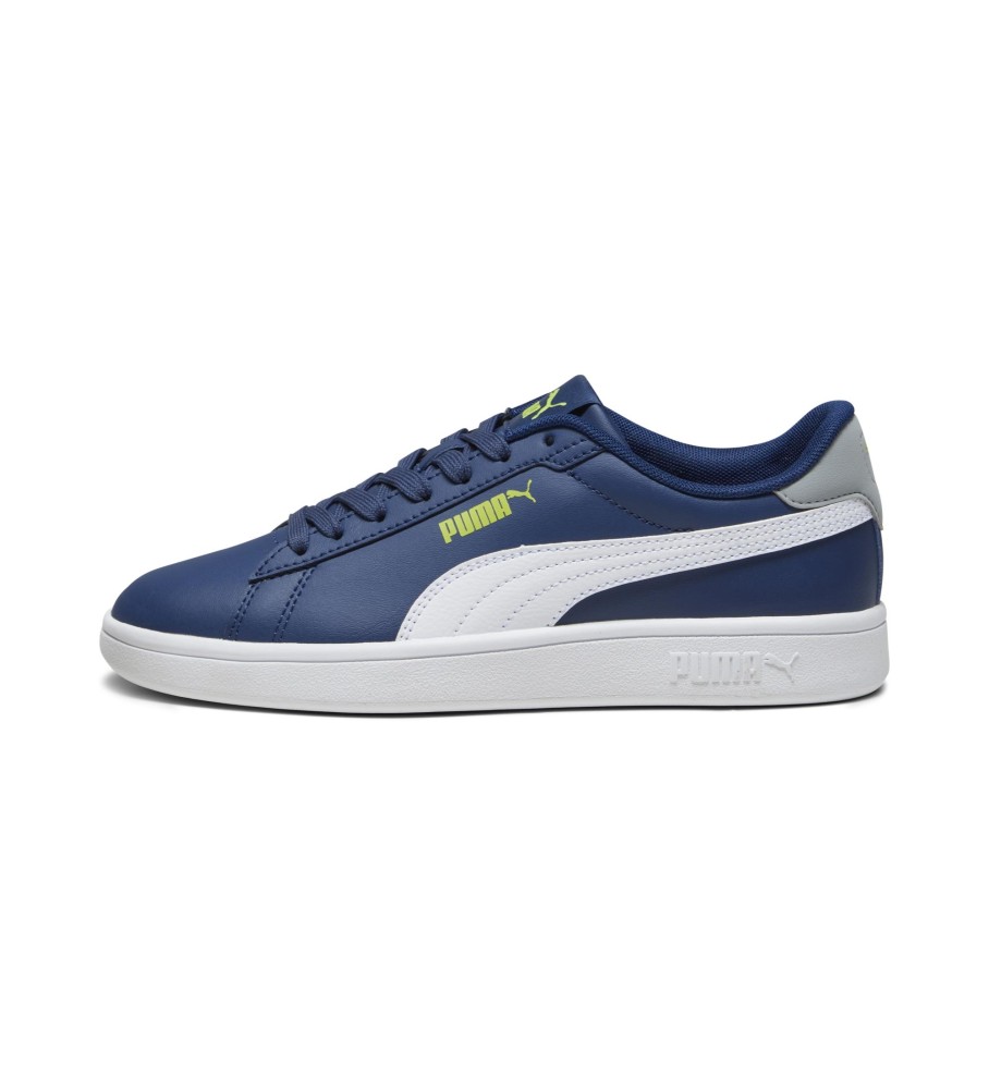Tênis Puma Smash 3.0 de couro azul-marinho