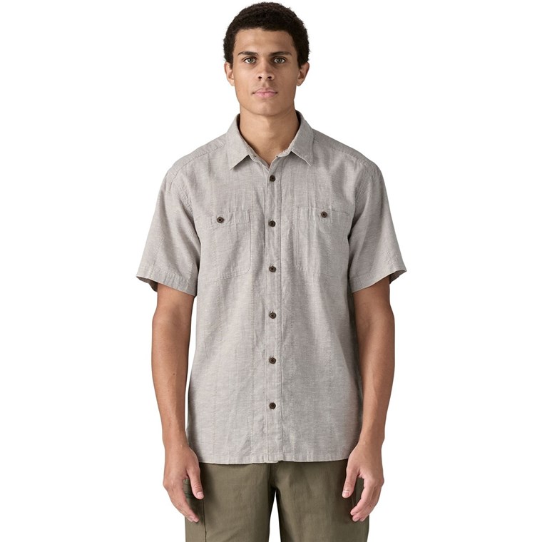 Patagonia M's Back Step Shirt Swell Dobby: Salt Grey