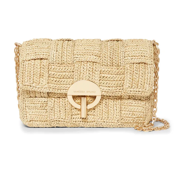 Vanessa Bruno Sac Moon PM Raphia Damier | Naturel