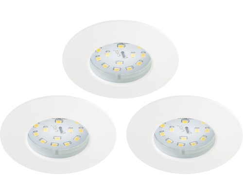 LED inbouwspots set IP44 dimbaar 3-delig 3x5,5W 3x470 lm 3000K wit Ø 7,5/6 cm 230V